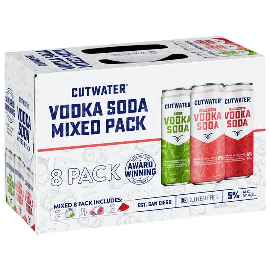 Cutwater Spirits Classic Vodka Soda Mixed pack (8 pack, 12 fl oz)