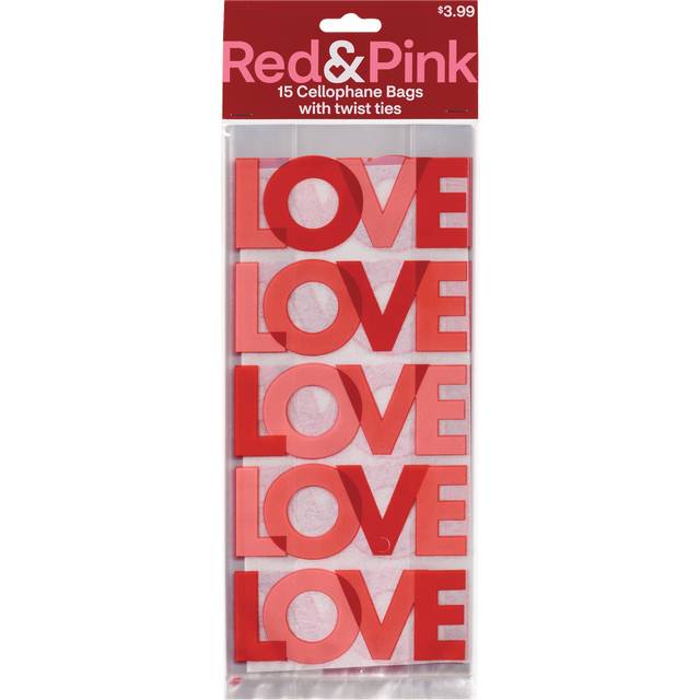 Red & Pink Love Cellophane Bag