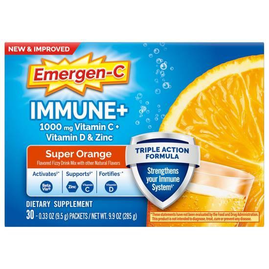Emergen-C Immune+ Triple Action Immune Support Powder, 30 CT