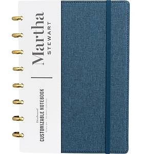 Martha Stewart 1-Subject Customizable Notebook, 6.38 x 9, Narrow Ruled, 60 Sheets, Blue (MS110P)