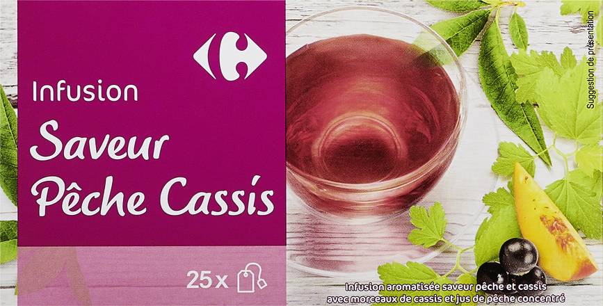 Carrefour Classic' - Thé infusion (35.5 g) (pêche - cassis)
