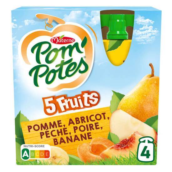 Materne Pom'potes - Compotes de fruits - 5 fruits jaunes 4x90 g