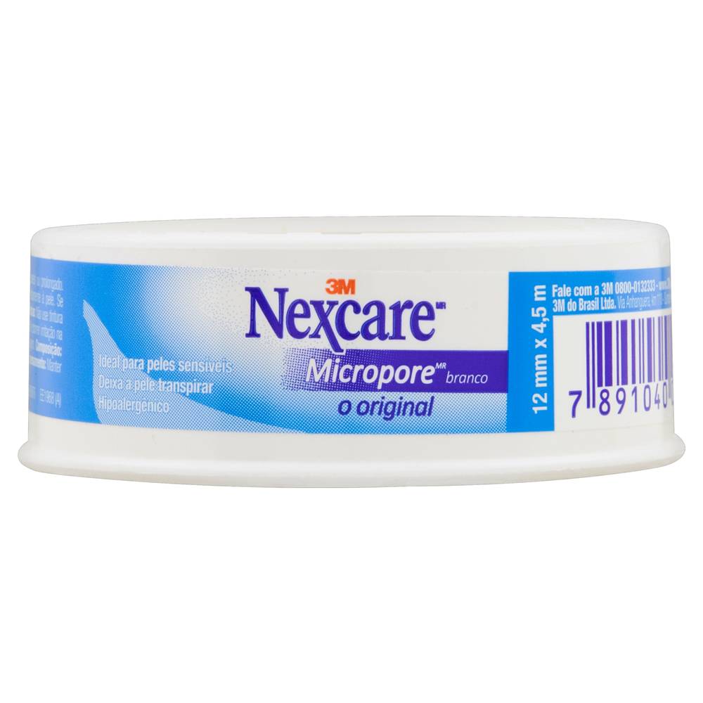 Nexcare esparadrapo micropore branco (12mm x 4,5m)