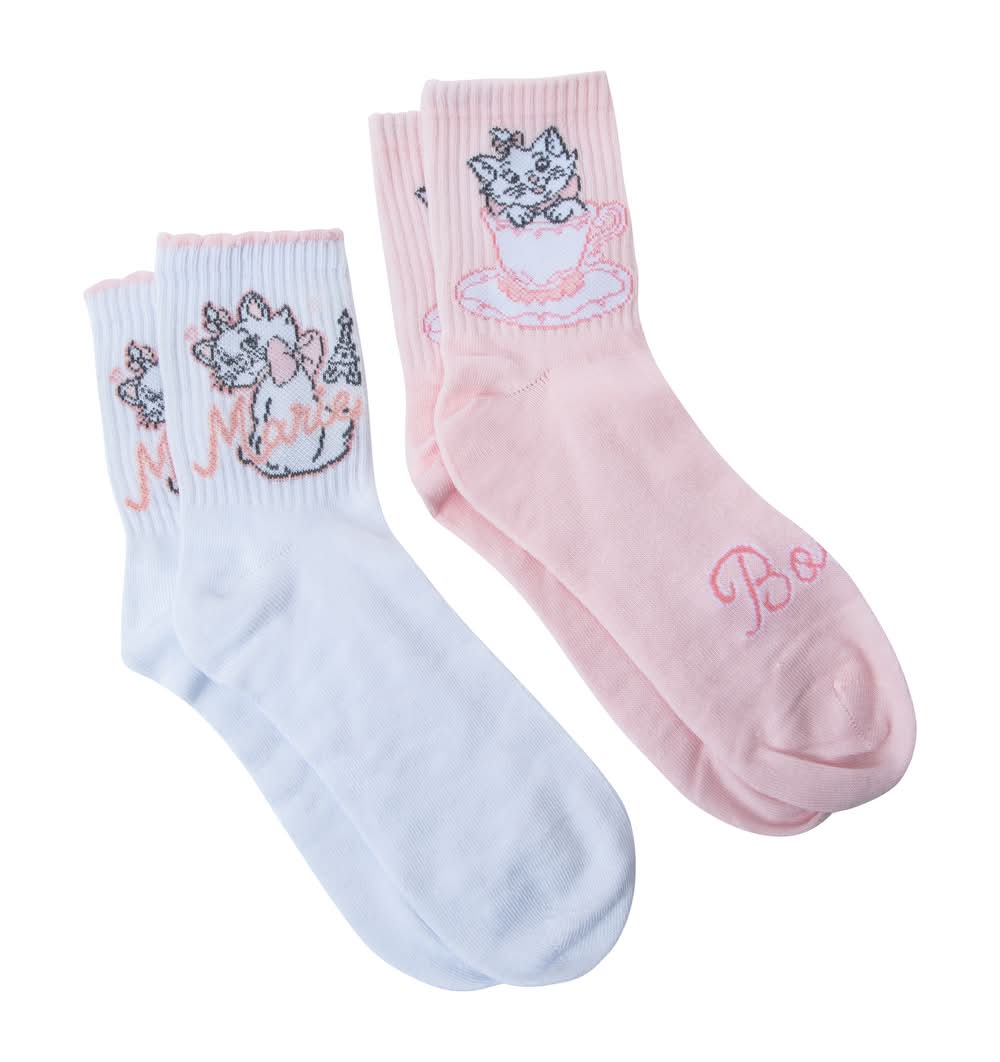 Branded Girls Mid-Crew Socks 2-Pack White