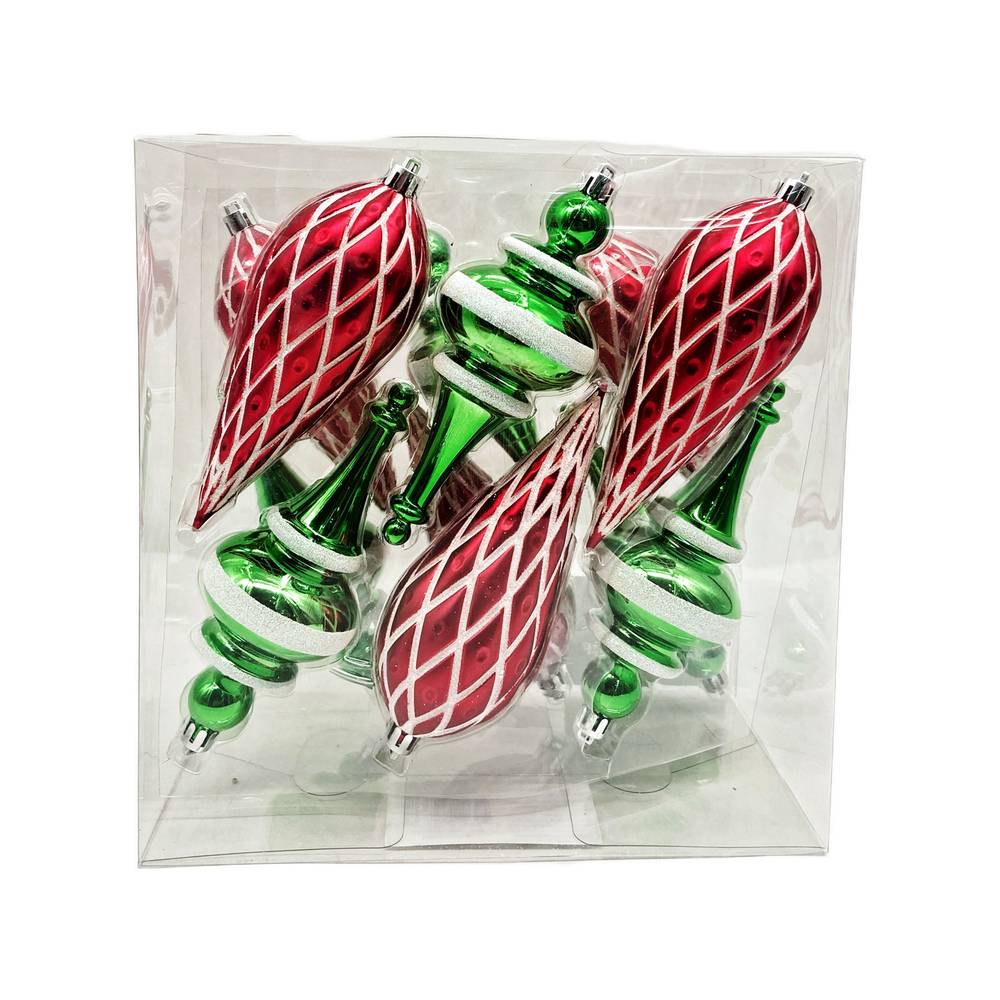 Holiday Living 12-count Multi Red and Green Shatterproof Ornament Set | 014-922-1