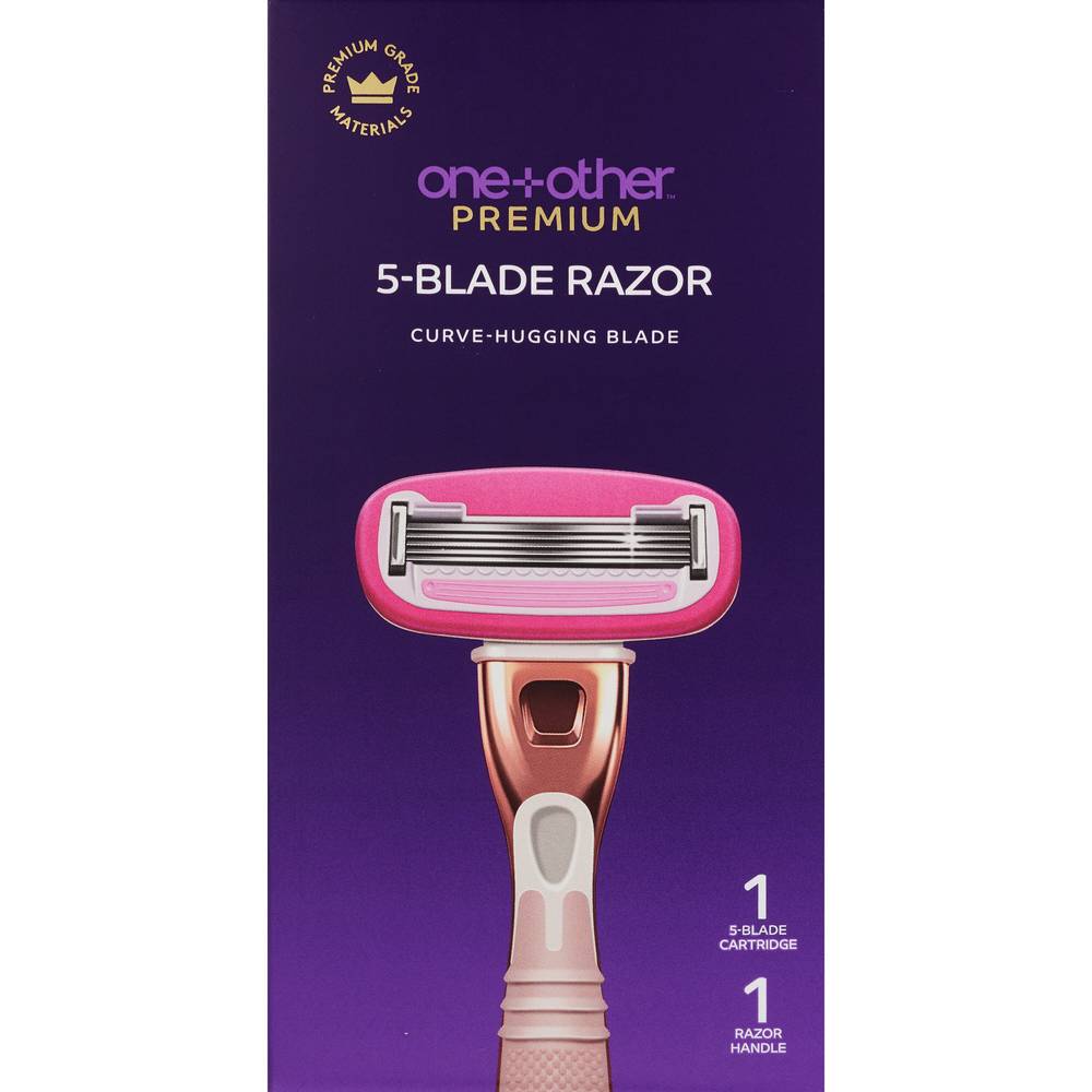 One+Other Premium 5-Blade Curve-Hugging Razor + 1 Razor Blade Refill