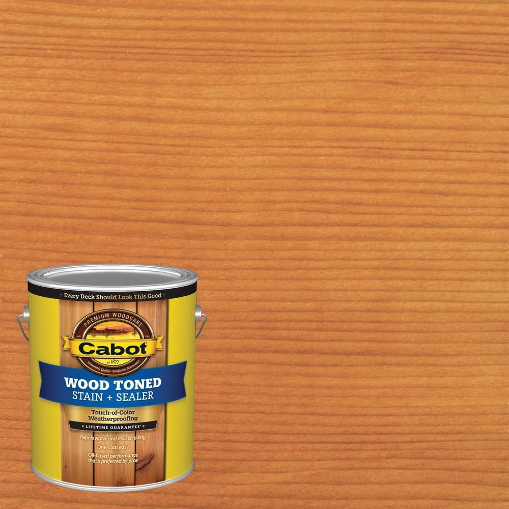 Cabot Wood Toned Pre-Tinted Pacific Redwood Transparent Exterior Wood Stain and Sealer in One ( 1-gallon )