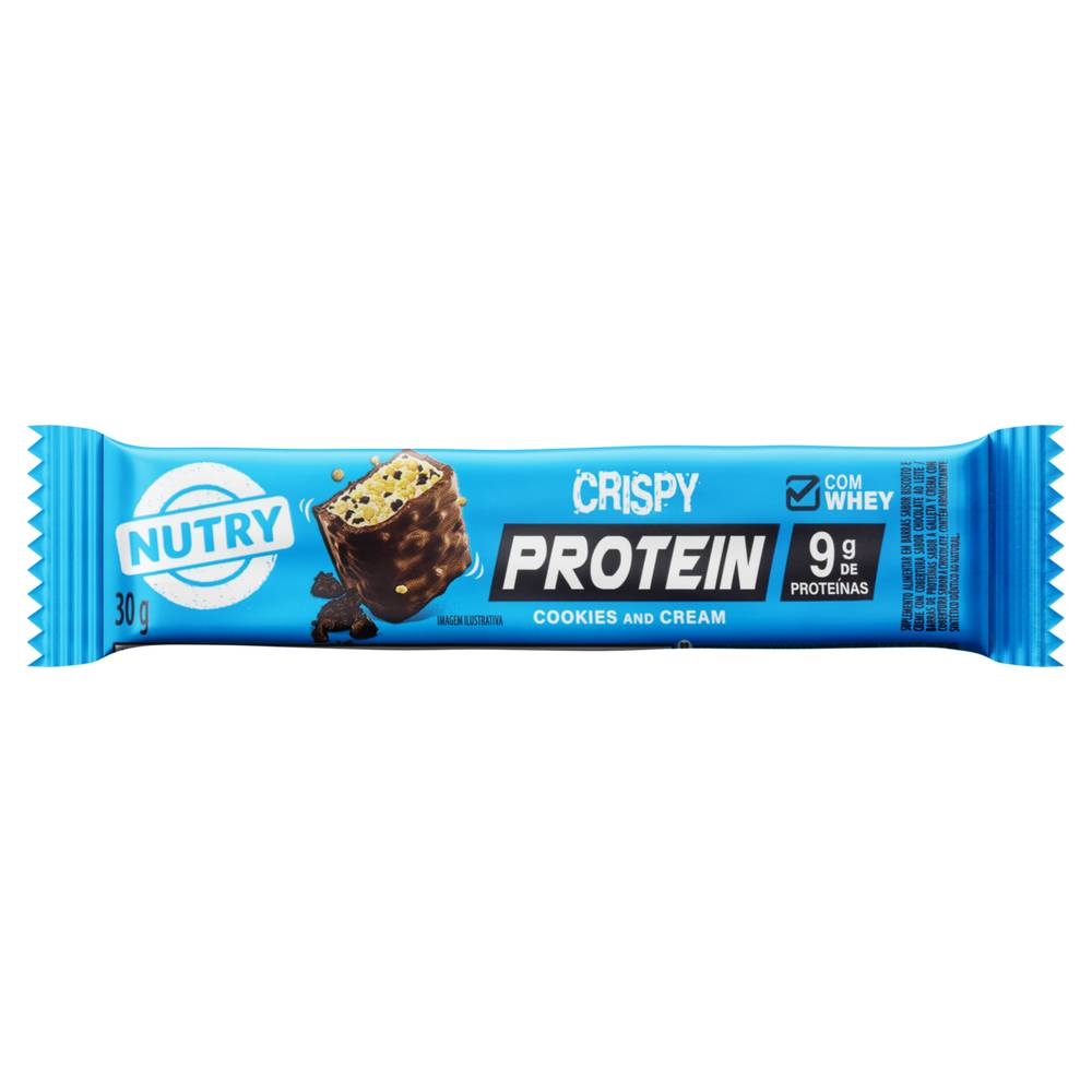 Nutry barra de proteína crisp protein sabor cookies and cream (30 g)