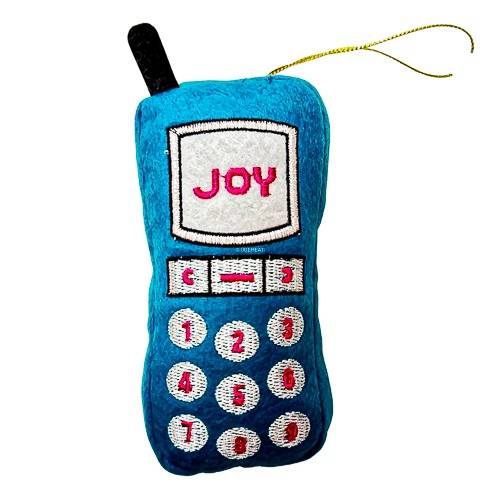 Fabric 'Joy' Cell Phone Christmas Tree Ornament Blue - Wondershop™