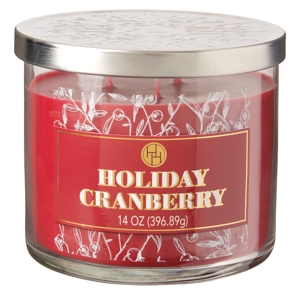 Huntington Home 3 Wick Candle Holiday Cranberry