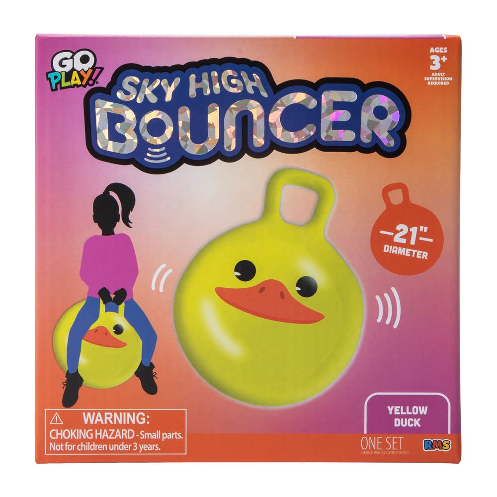 Sky High inflatable Bouncer Toy With Handle 21in Yellow Duck