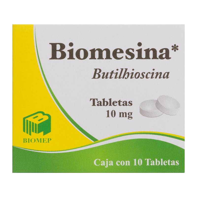 Biomep biomesina butilhioscina tabletas 10 mg (10 piezas)