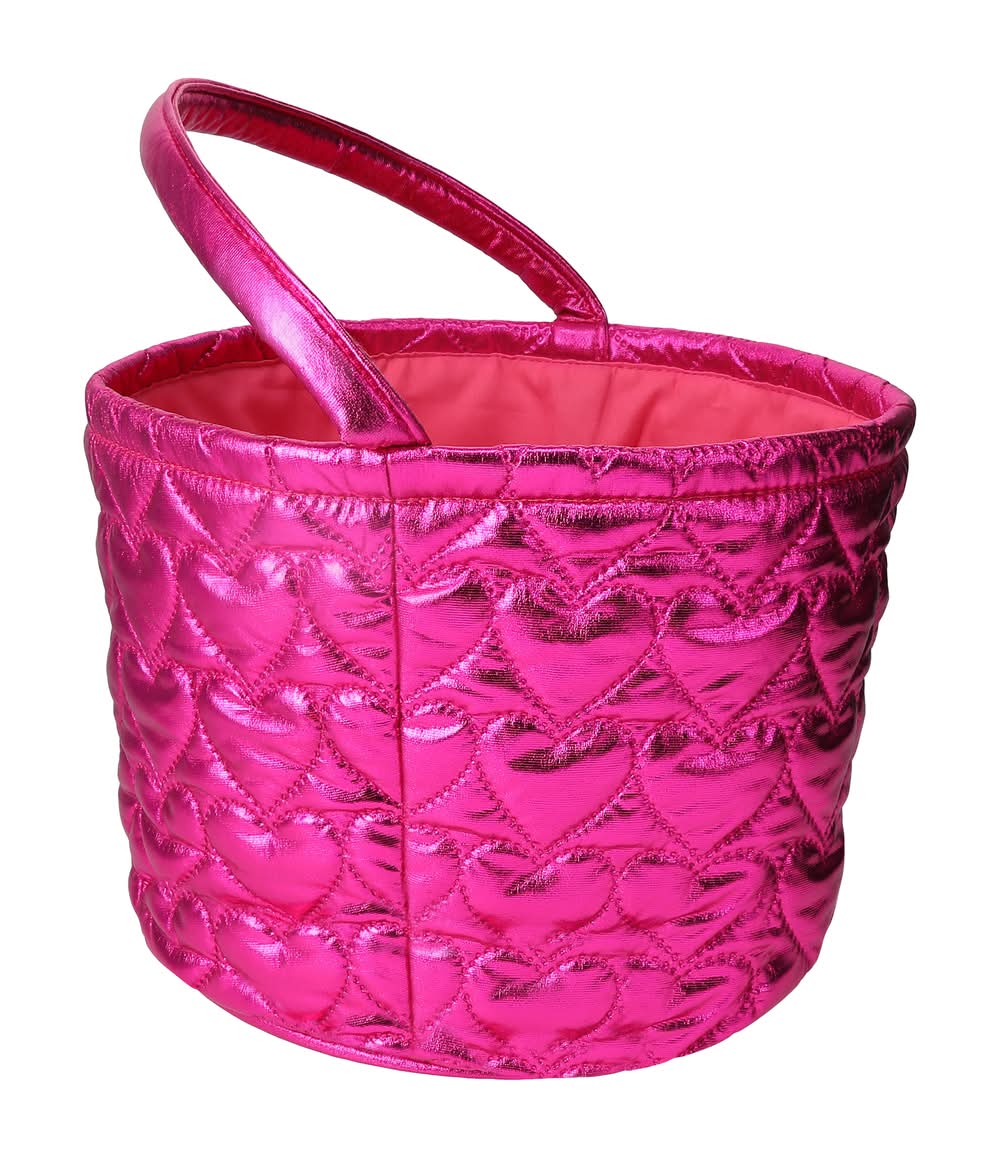 Metallic Quilt Easter Basket Pink