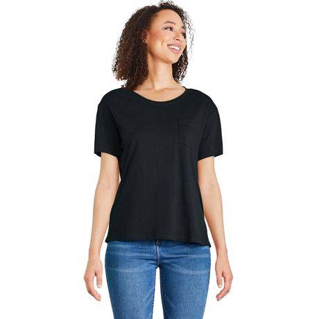 George Women''s Relaxed-Fit Tee (Color: Black, Size: S)