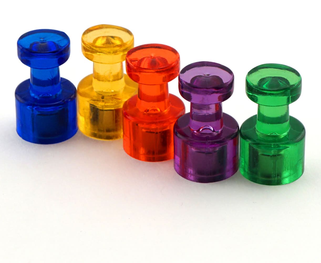 Magnet Source .625 In. L X .375 In. W Assorted Magnetic Push Pins 10 Pc