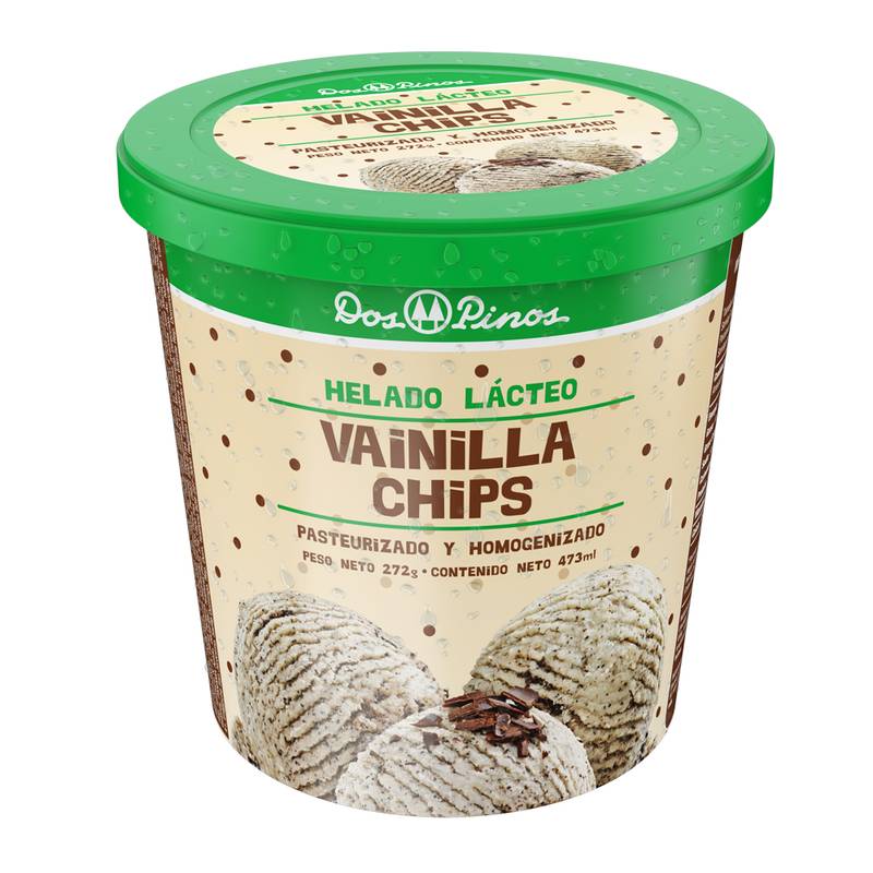 Dos pinos helado (vainilla con chispas de chocolate) (272 g)