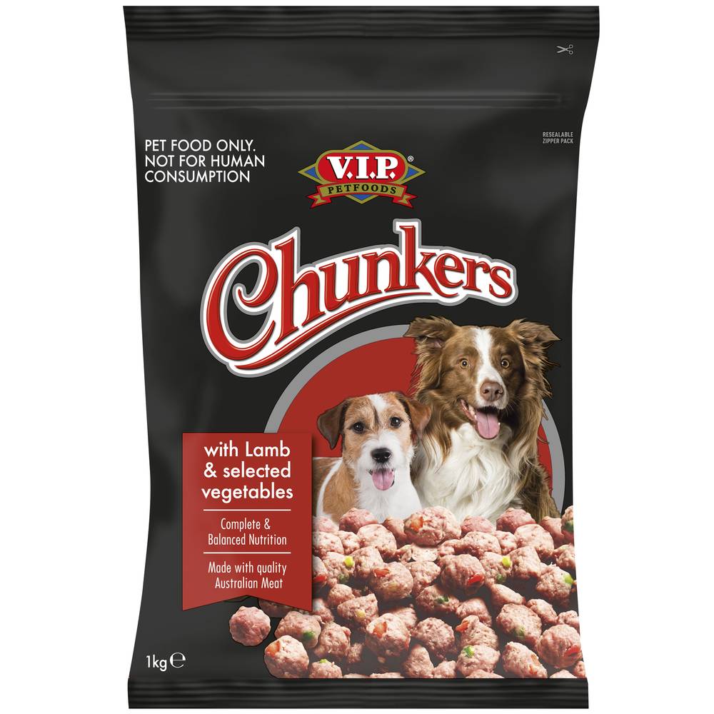 V.I.P. Petfoods Chunkers Lamb & Selected Vegetables Adult Dog Food (1kg)