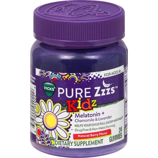 Vicks Pure Zzzs Kidz Melatonin + Chamomile & Lavender Gummies
