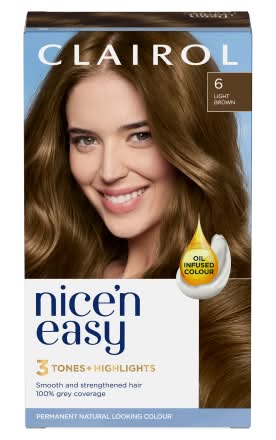 Clairol 6 Light Brown, Nice'n Easy Permanent Hair Dye