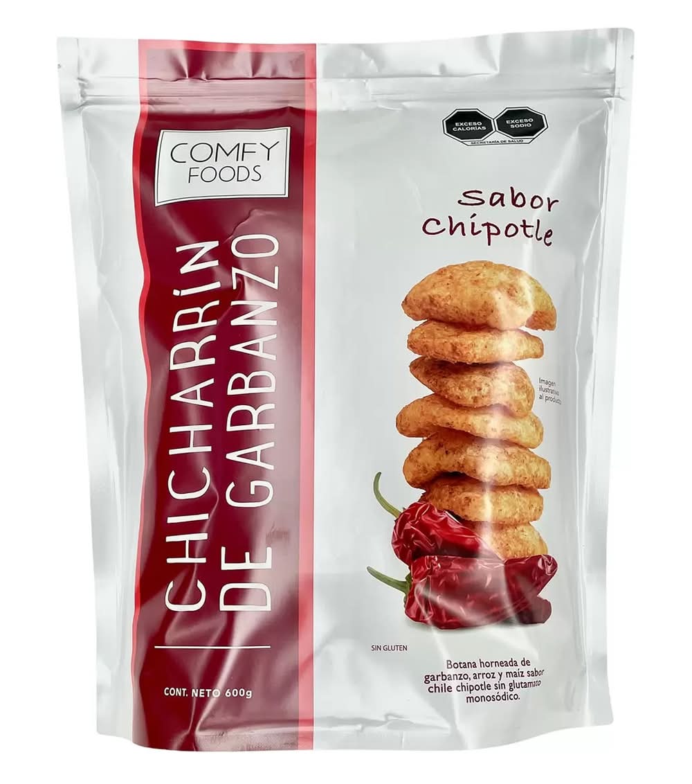 Comfy Foods · Chicharrín de horneado, garbanzo-chipotle (600 g)