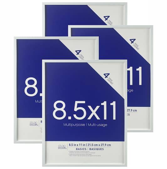 Studio Décor Basics Multipurpose Wall Frames, 8.5" X 11", White (4 ct)