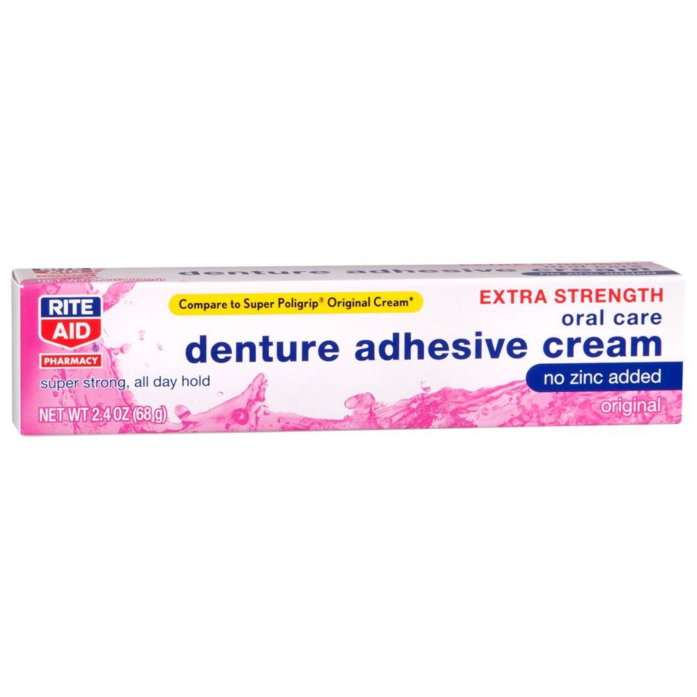 Rite Aid Oral Care Denture Adhesive Cream Extra Strength Original (2.4 oz)