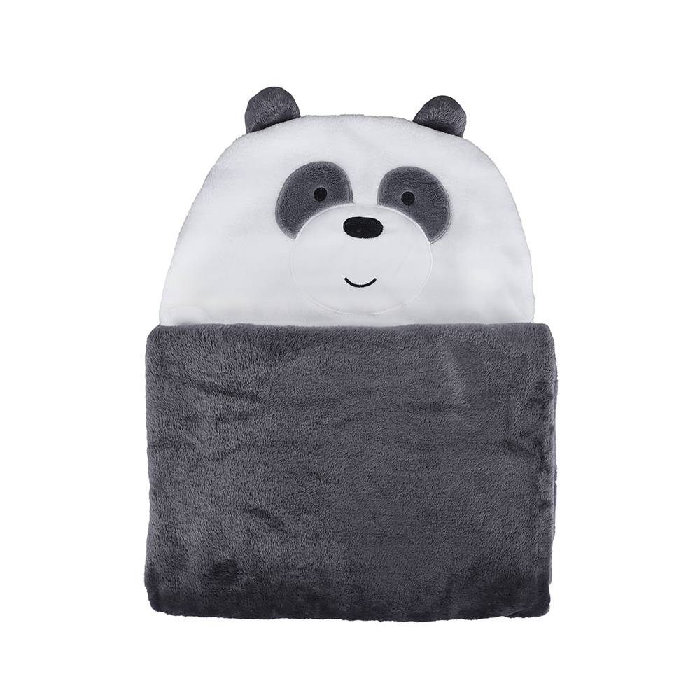 Miniso manta con capucha we bare bears panda (gris)