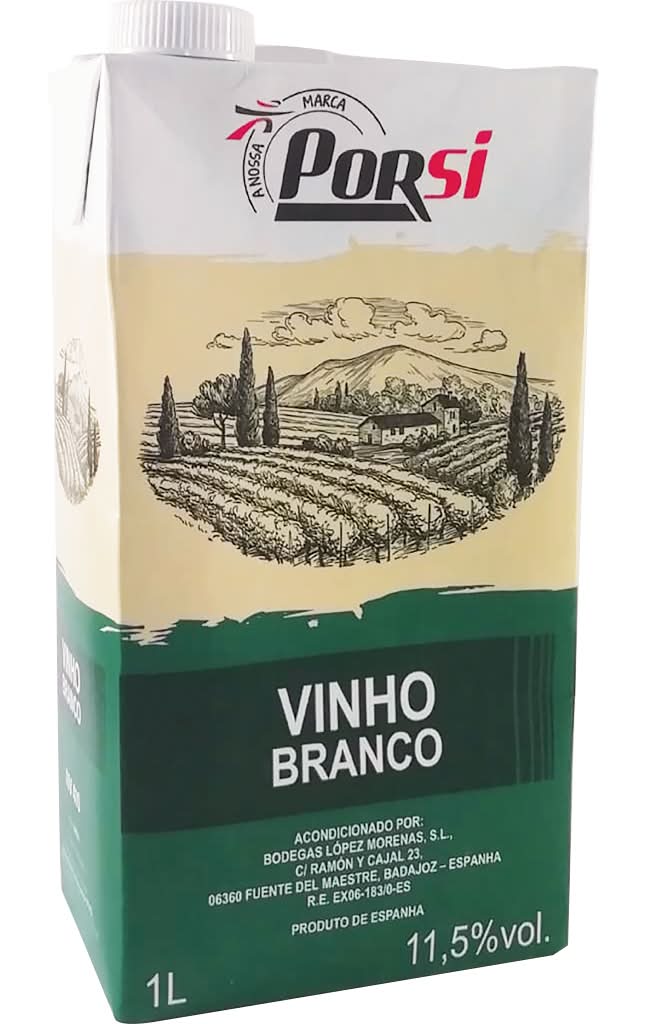 Porsi - Vinho branco, embalagem de 1Litro