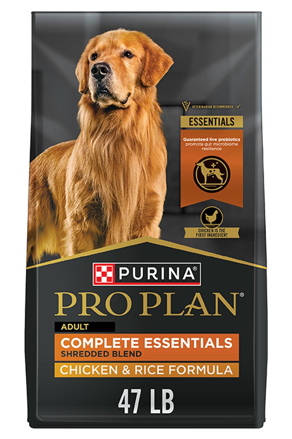 Purina® Pro Plan Complete Essentials Shredded Blend Adult Dry Dog Food - Chicken & Rice (Flavor: Chicken & Rice, Size: 47 Lb)