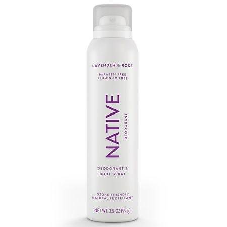 Native Aluminum Free Deodorant Spray Lavender and Rose - 3.5 oz