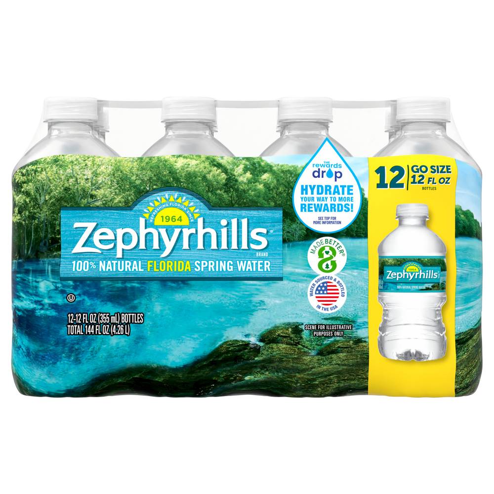 Zephyrhills 100% Natural Spring Water (12 x 12 fl oz)