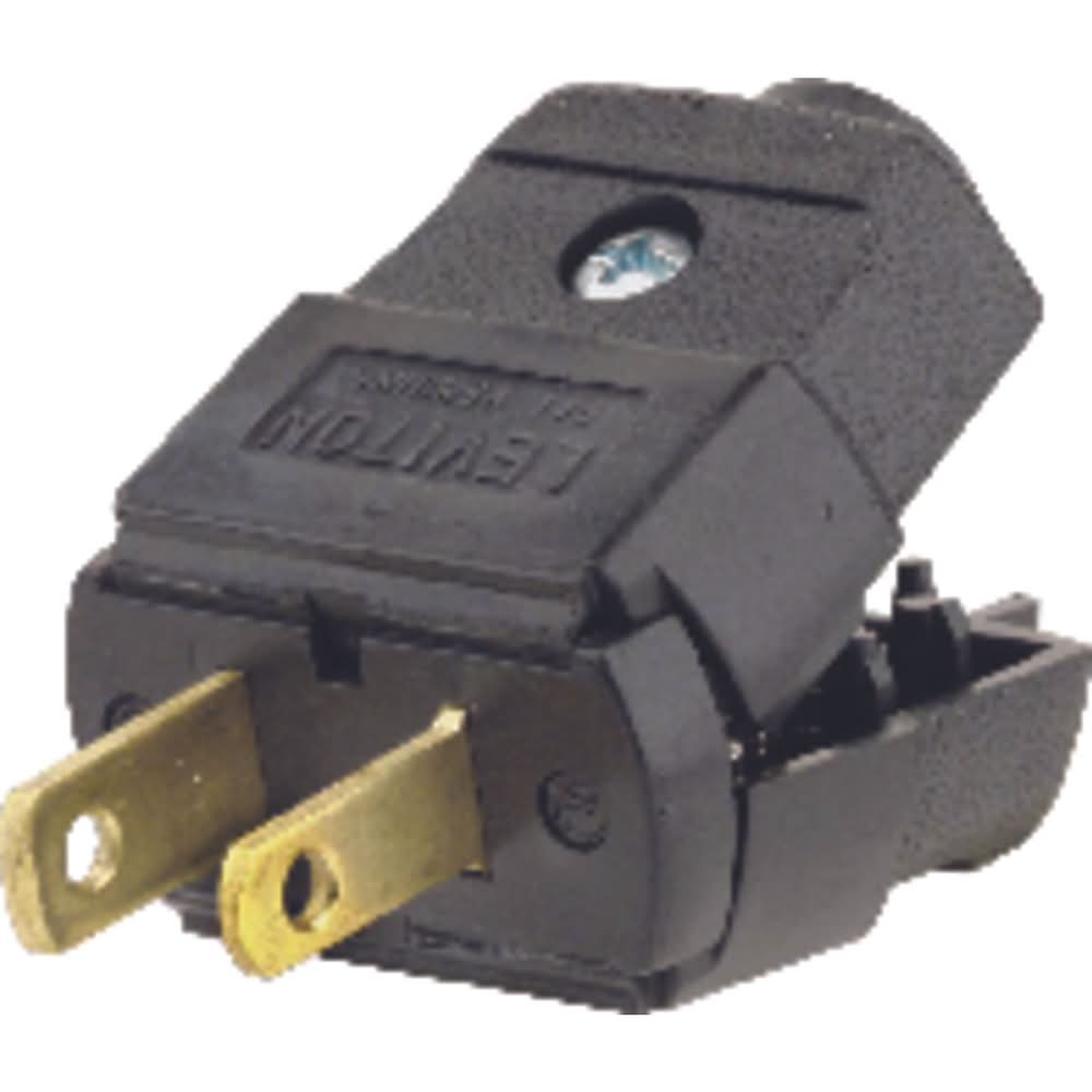 Leviton Residential Thermoplastic Straight Blade Plug 1-15P 20-16 Awg 2 Pole 2 Wire