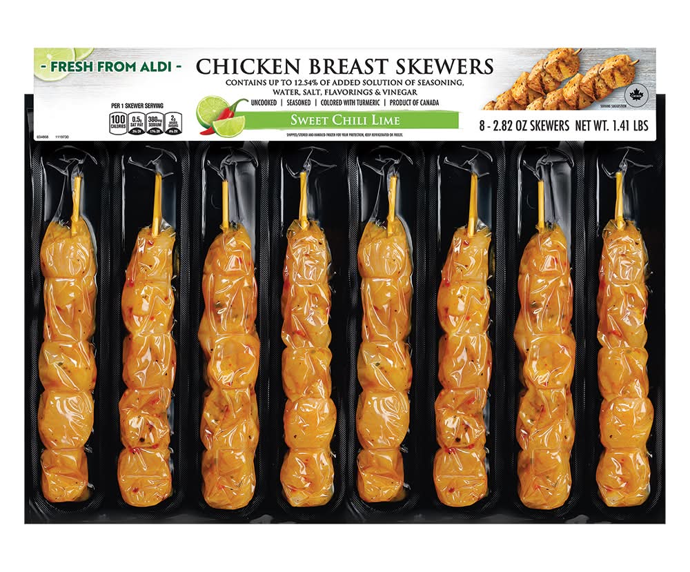 Aldi Chicken Skewers, Sweet Chili-Lime (8 x 2.82 oz)