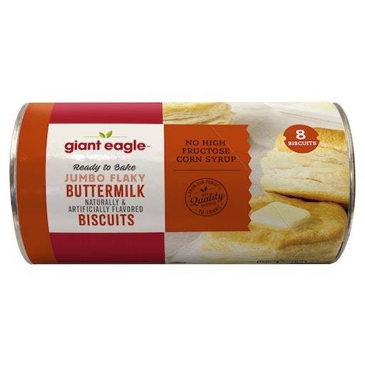 Giant Eagle Ready To Bake Jumbo Flaky Biscuits, Buttermilk (16 oz, 8 ct)