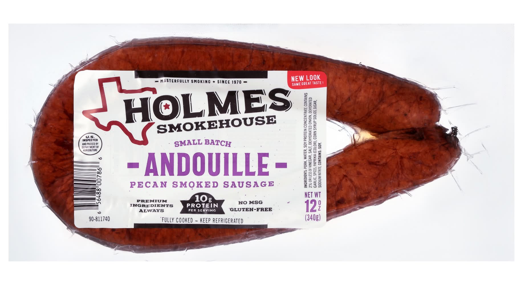 Holmes Smokehouse Small Batch Pecan Smoked Sausage, Andouille (12 oz)