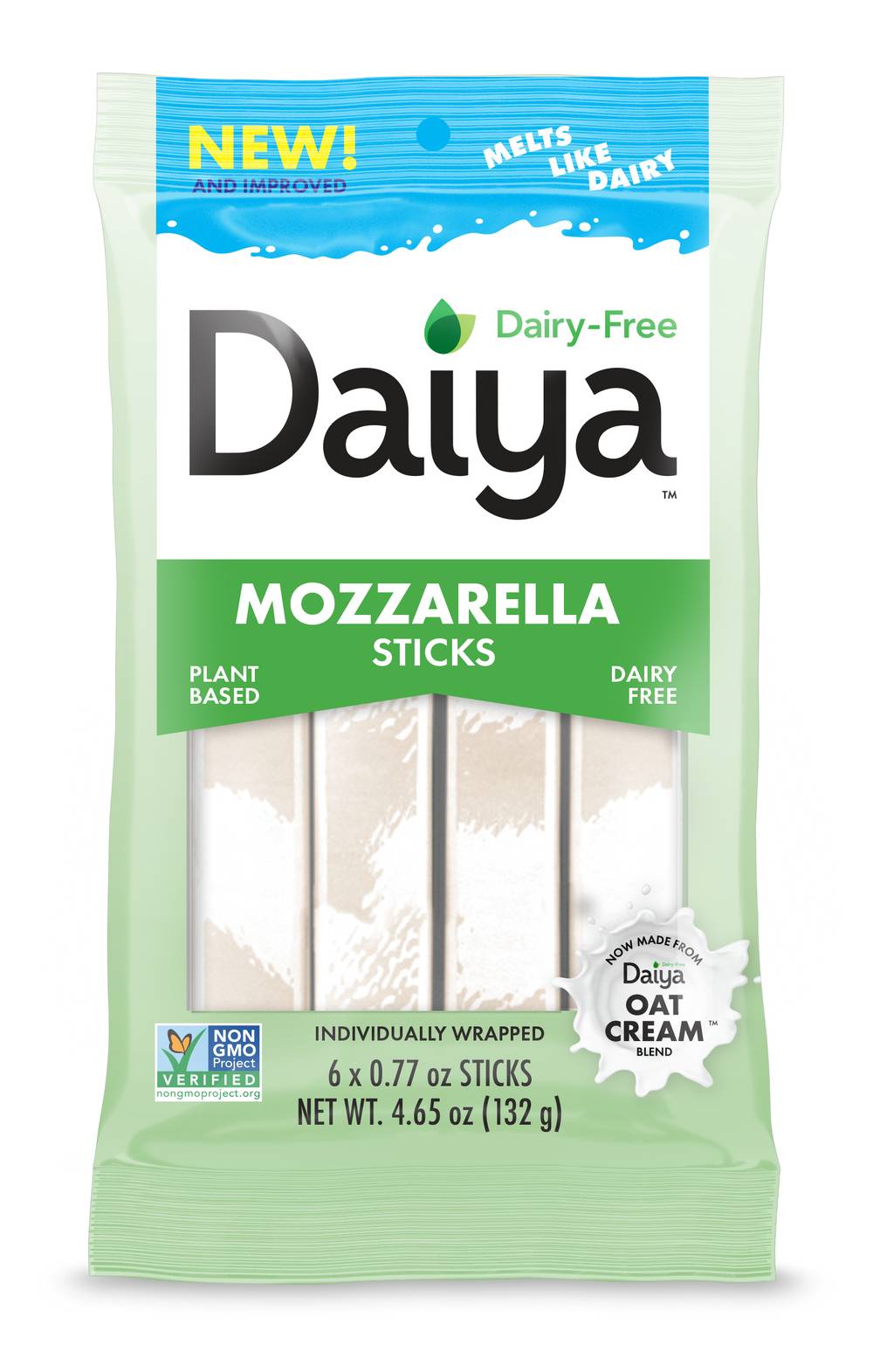 Daiya Dairy-Free Style Cheeze Sticks, Mozzarella (0.77 oz, 6 ct)