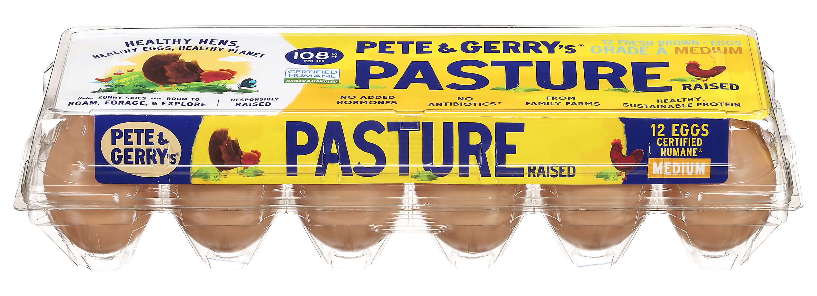 Pete and Gerry's Pasture Raised Grade a Fresh Brown Eggs, M (12 ct)