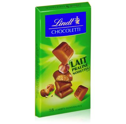 Lindt - Chocoletti lait praliné noisettes