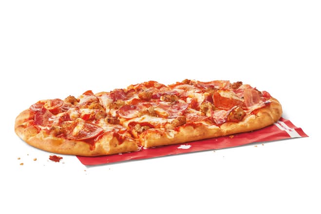 3 Meat Hat-Trick Flatbread Pizza