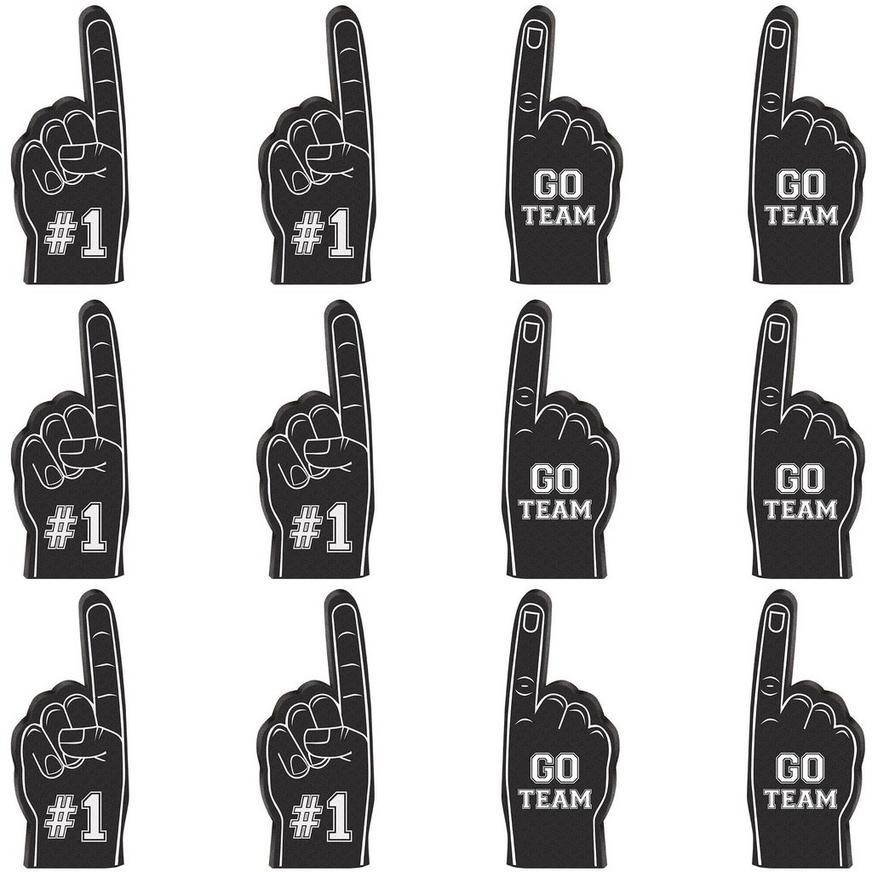 Party City Mini Foam Fingers, Unisex, Black (12 ct)