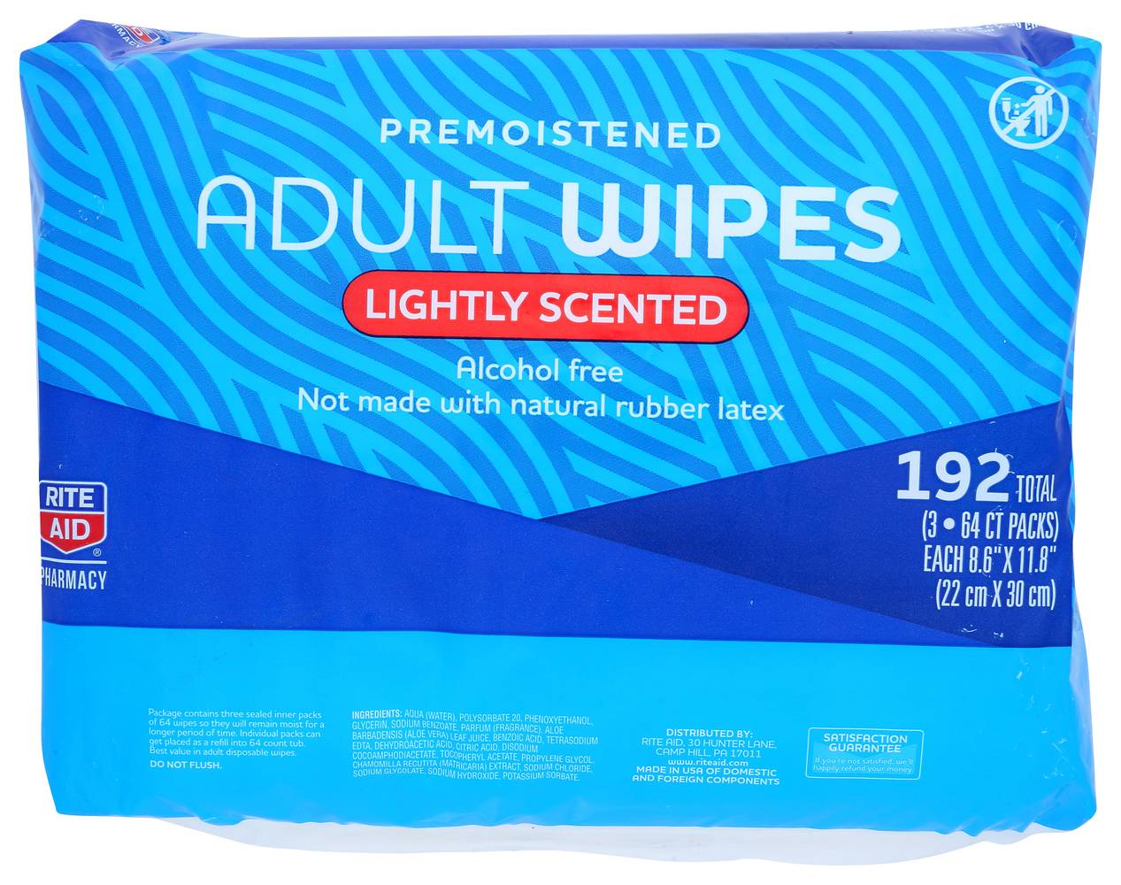 Rite Aid Lightly Scented Adult Wipes (3 ct) (8.6" x 11.8")