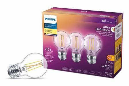 Philips Ultra Definition Led 40w Equivalent Globe Light Bulb (3 ct)