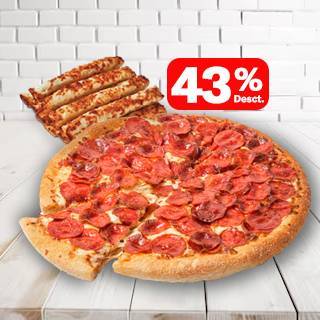 Pizza Familiar + Palitos de Queso 43% OFF