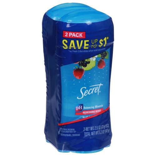 Secret Fresh Clear Gel Deodorant for Women - Summer Berry - 2.6oz/2pk