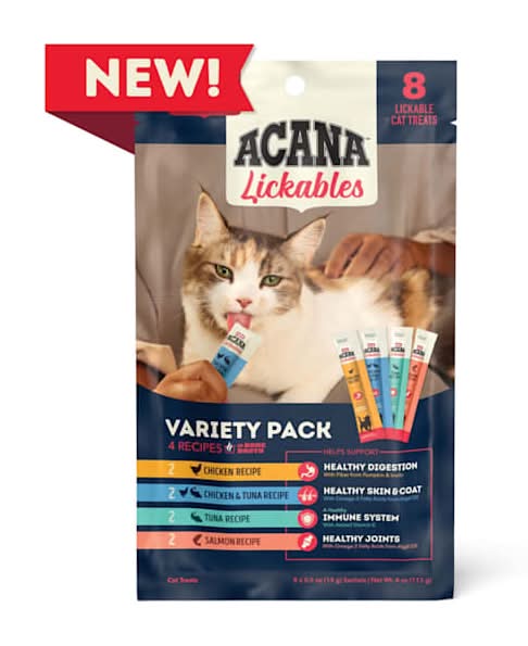 ACANA Lickables Cat Treats Variety Pack, 4 oz., Count of 8