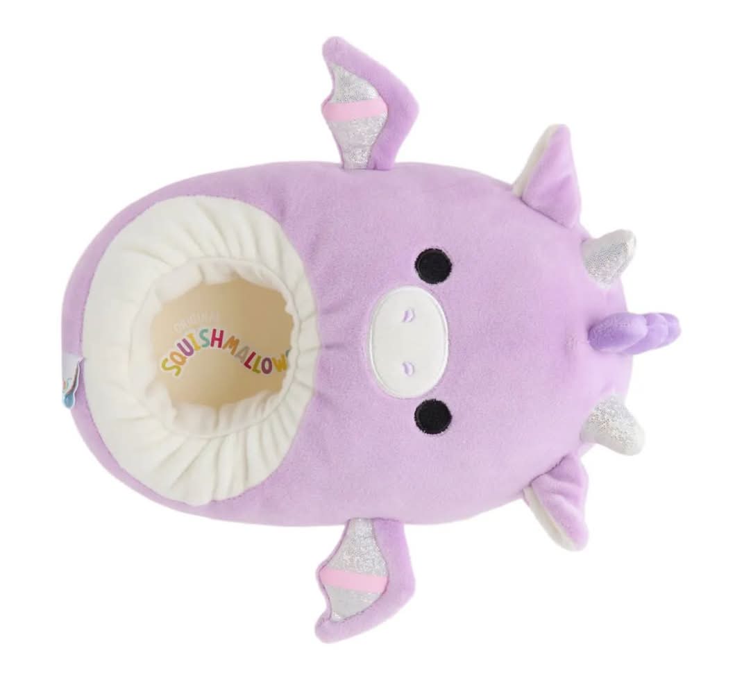 Original Squishmallows Dina The Dragon Slipper - Kids' (Purple 4-5 Youth)