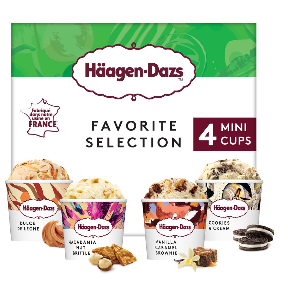 Häagen-Dazs - Favorite selection crème glacée en mini cups (4 x 95ml)