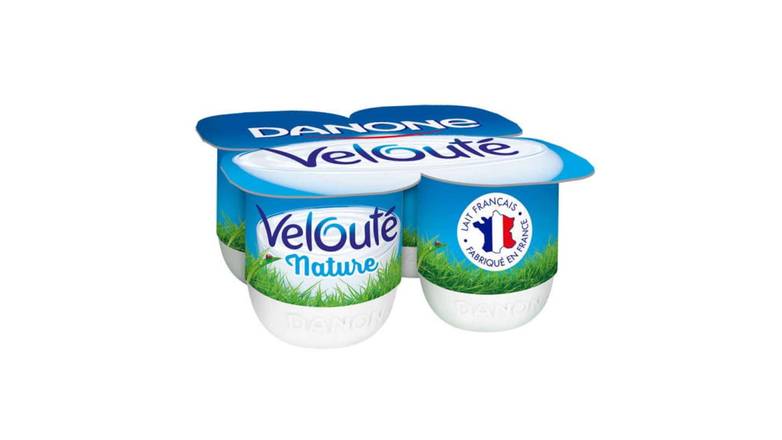 Danone Velouté Yaourt nature brassé Les 4 pots de 125g