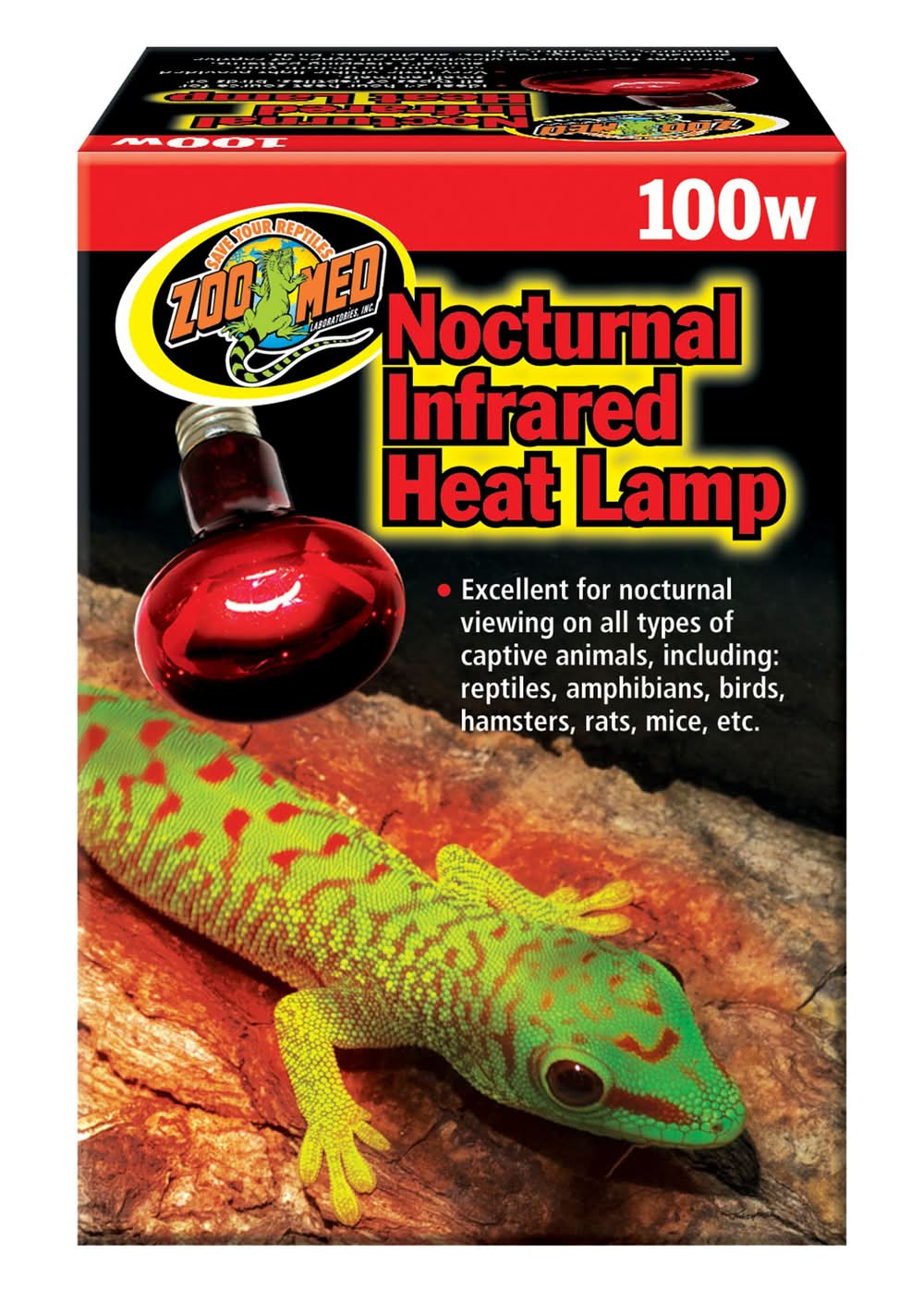 Zoo Med Nocturnal Reptile Infrared Heat Lamp (Size: 100W)