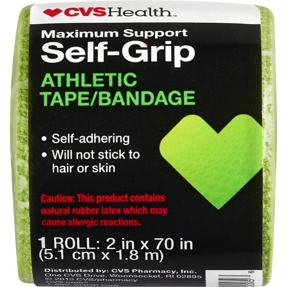 CVS Health Maximum Support Self Grip Athletic Bandage, 2in. x 70in., Green